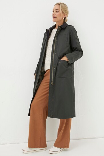 FatFace Green Norfolk Trench Coat