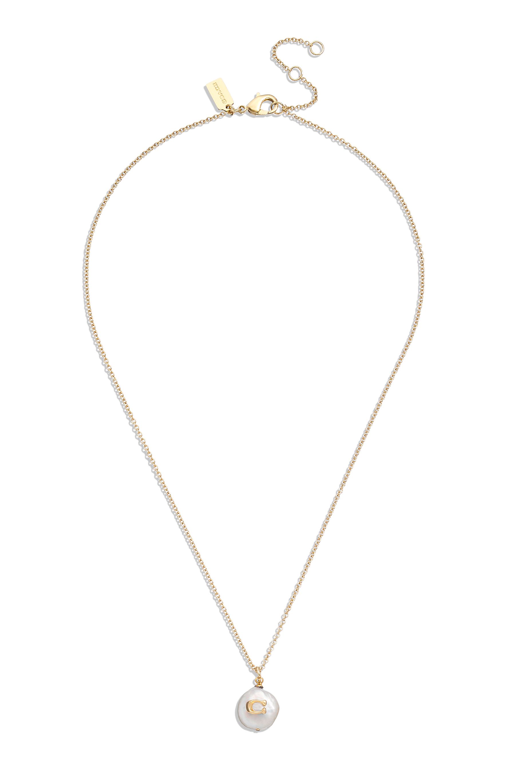 Amazon.com: COACH Womens Stone Heart Pearl Choker Necklace: Clothing, Shoes  & Jewelry