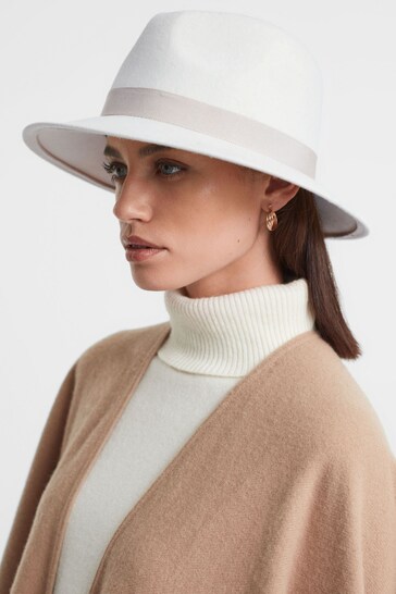 Reiss Ivory Ally Wool Fedora Hat