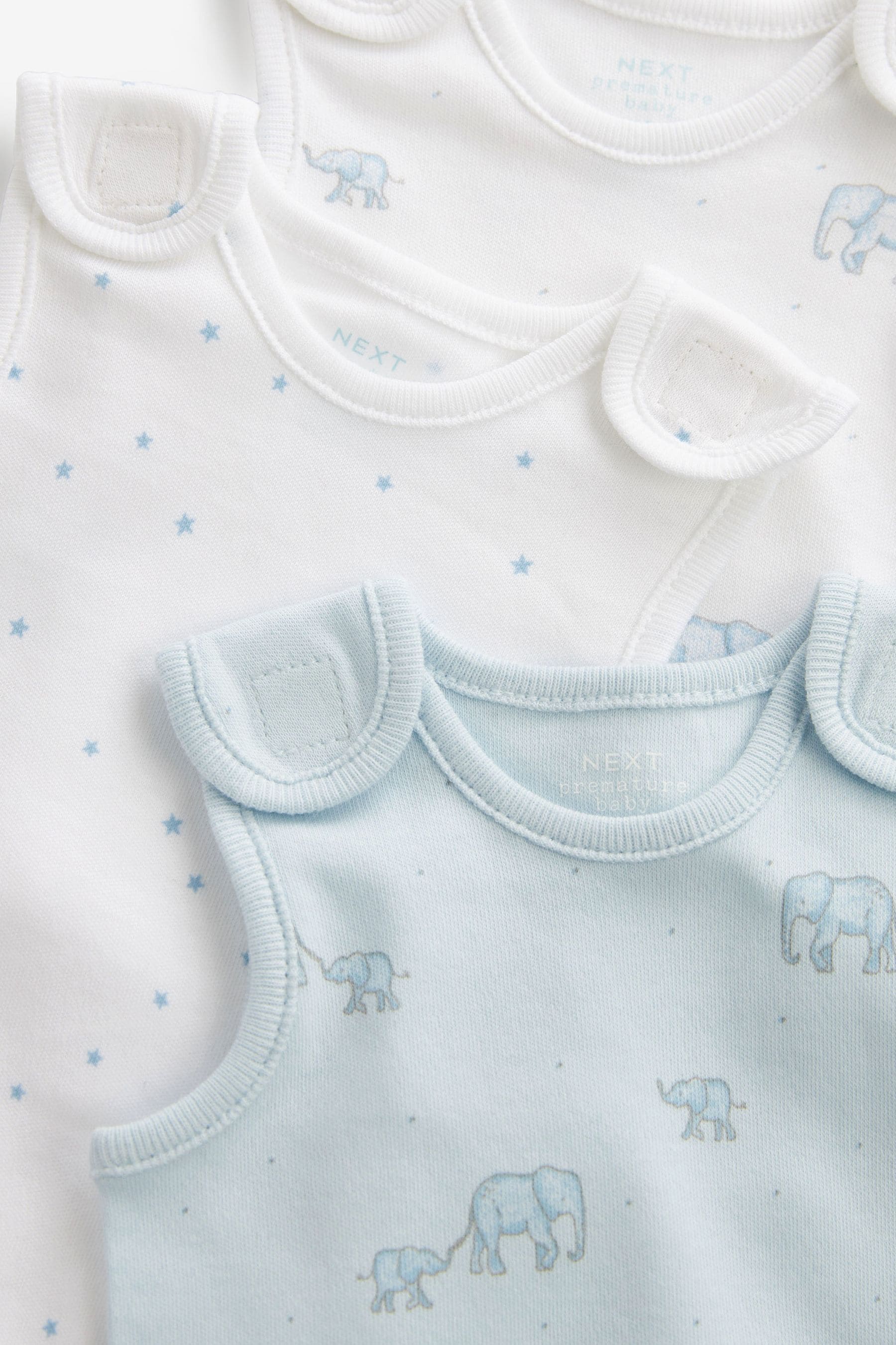Buy Blue Premature Baby 100 Cotton Vest Bodysuits 3 Pack from the Next UK online shop