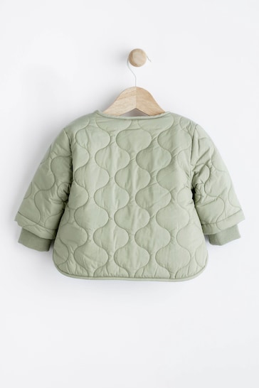 Sage Green Baby Quilted Jacket (0mths-2yrs)