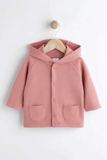 Pink Slogan Baby Hooded Cosy Jersey Jacket (0mths-3yrs)
