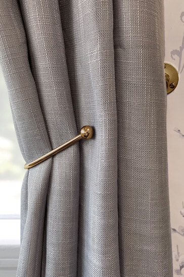 Laura Ashley Gold Set of Two Ball End Curtain Holdback