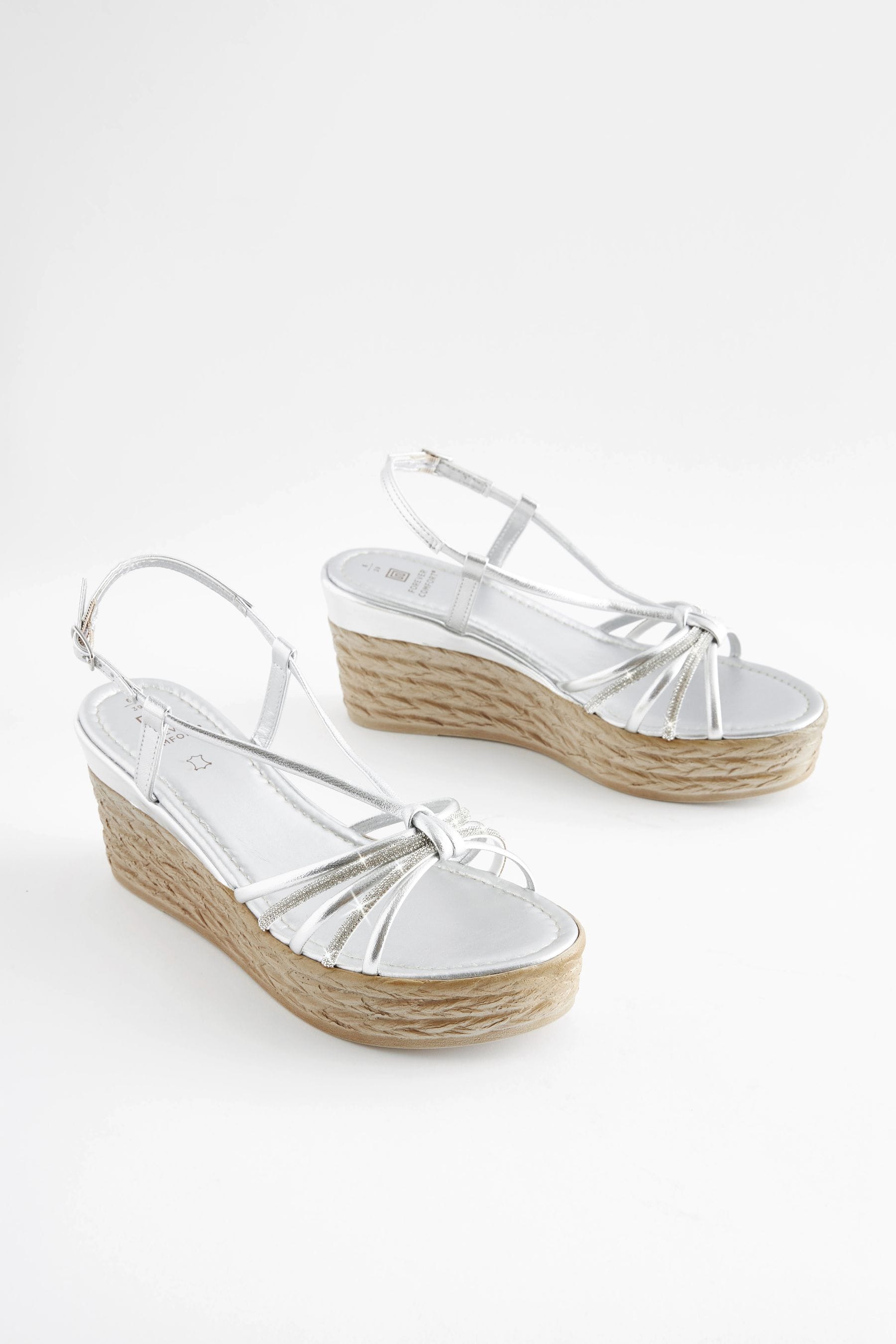 Comfortable silver hotsell wedge sandals