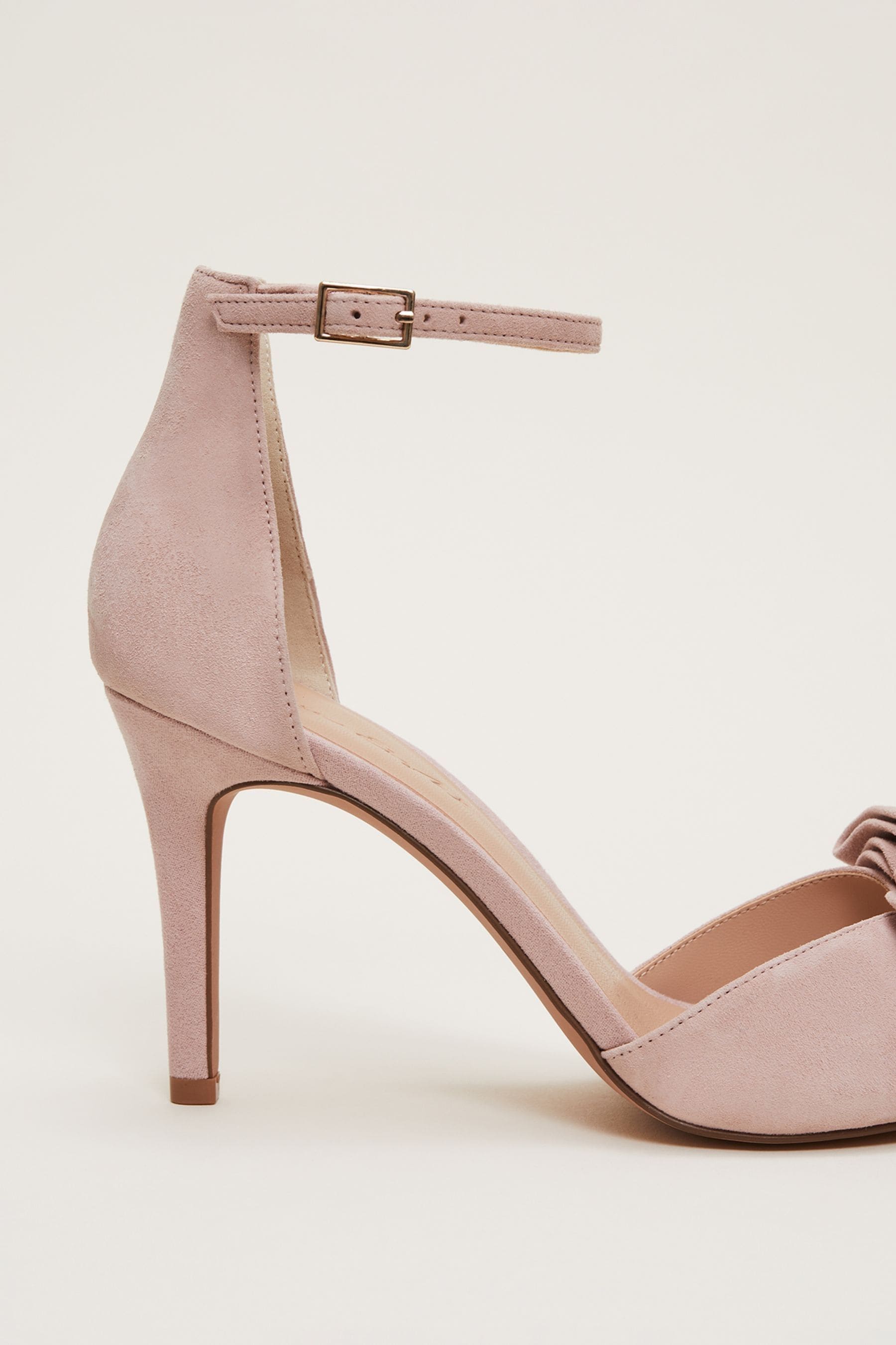 Suede heels with bow hot sale