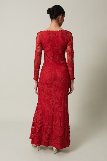 Phase Eight Red Alicia Tapework Maxi Dress