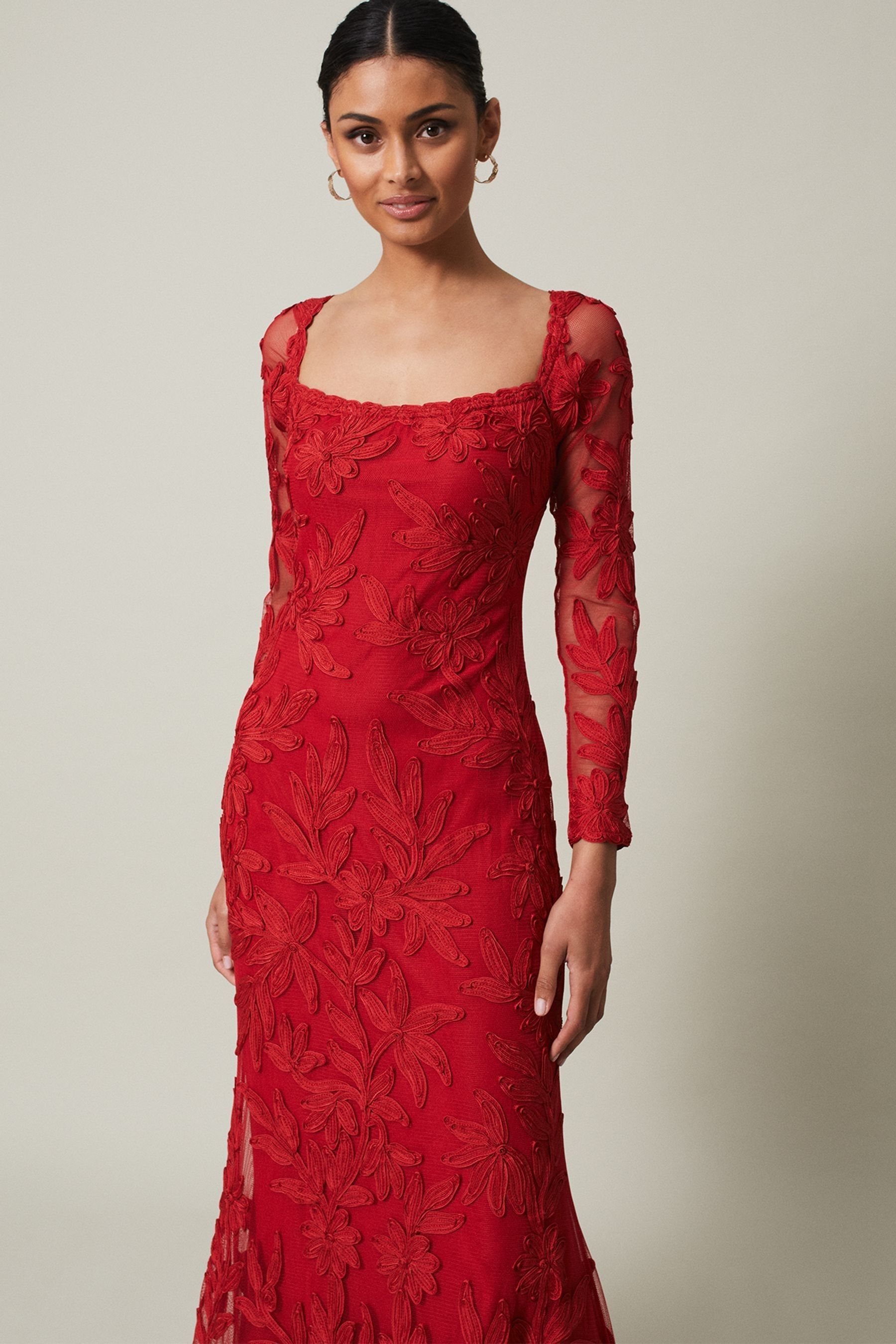 Red lace maxi dress 2024 uk