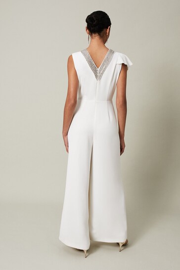 Phase Eight White Beaded Alexis Jumpsuit