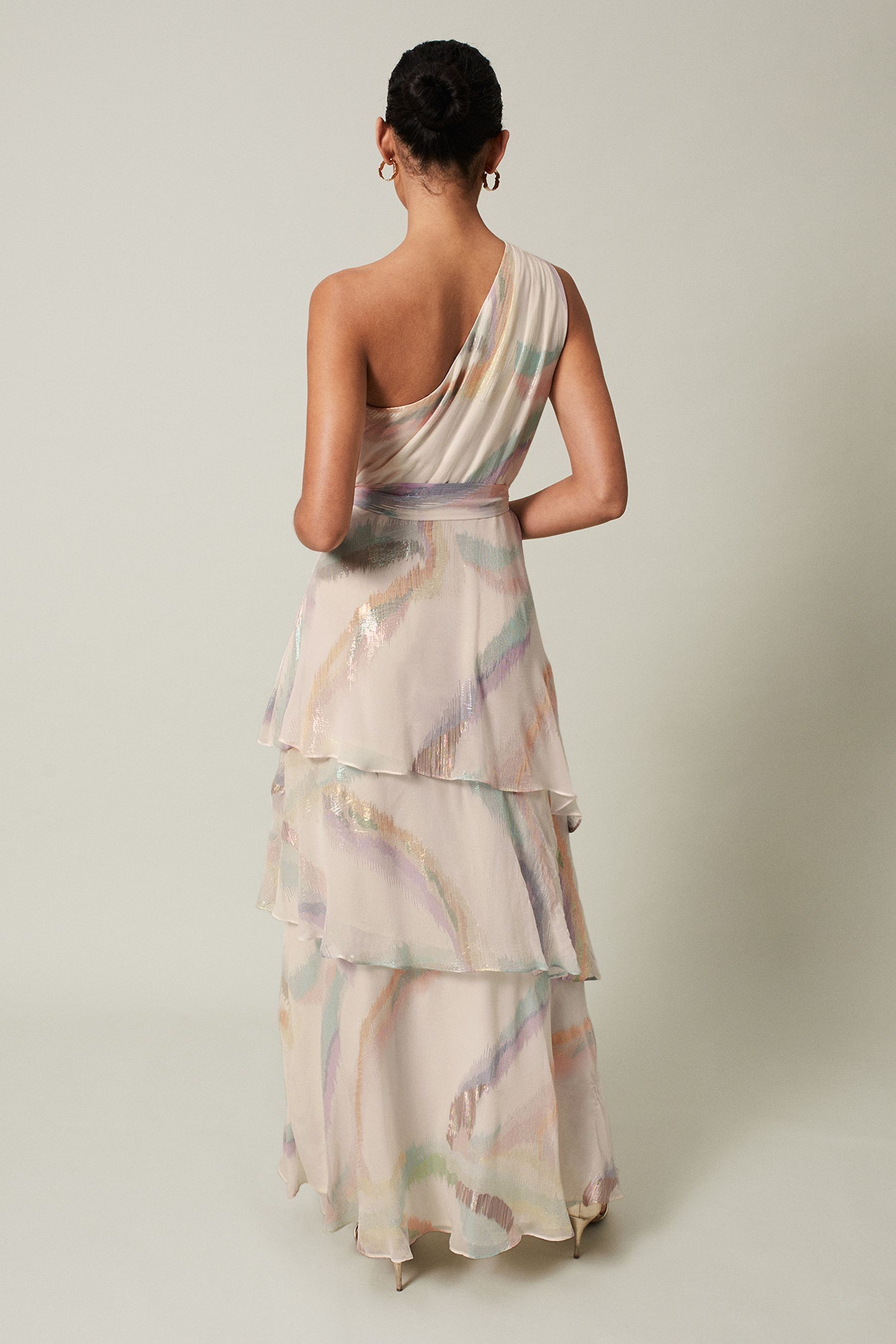 Buy Phase Eight Cream Sonia One Shoulder Silk Maxi Dress from the
