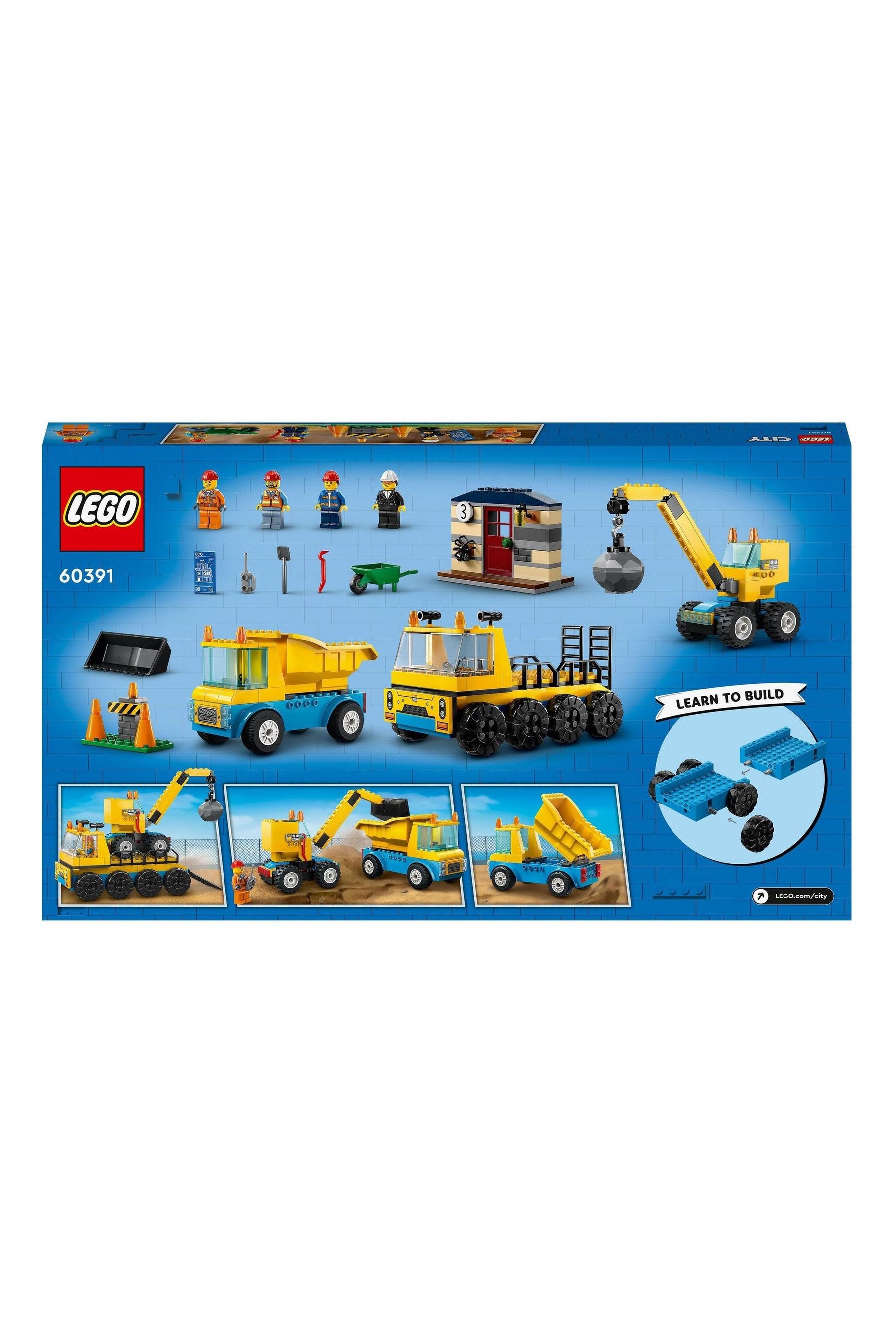 Buy LEGO City Construction Trucks Wrecking Ball Crane Toys 60391 from the Next UK online shop