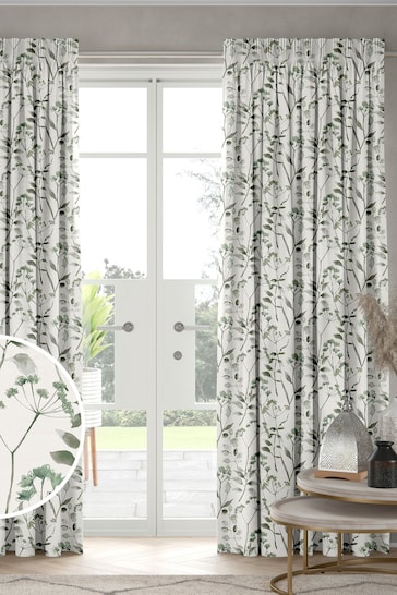 Sage Isla Floral Made To Measure Curtains