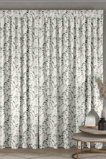 Sage Isla Floral Made To Measure Curtains
