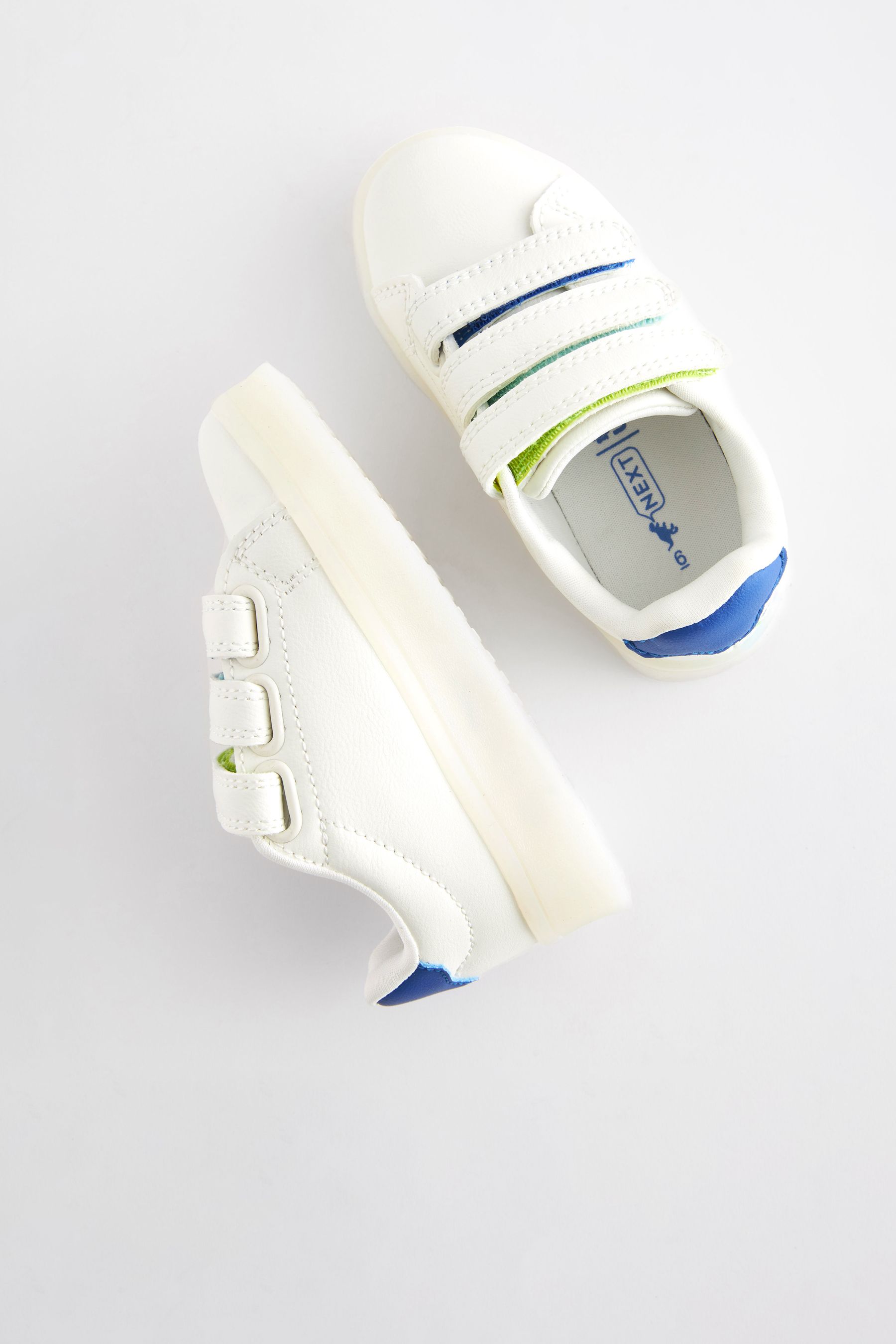 White Multi Colour Splat Light Up Trainers
