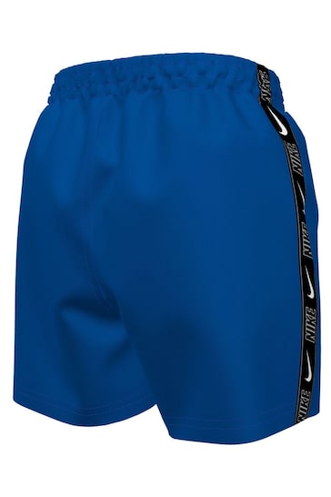 Nike Blue Nike Swim Logo Tape 4 Inch Volley Shorts