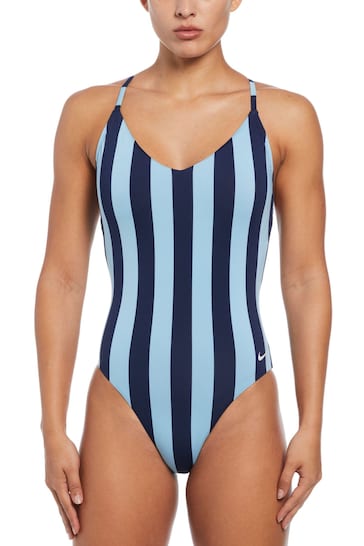 Nike Swim Blue Statement Stripe Swimsuit