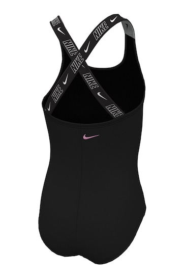 Nike Black Nike Swim Logo Tape Swimsuit