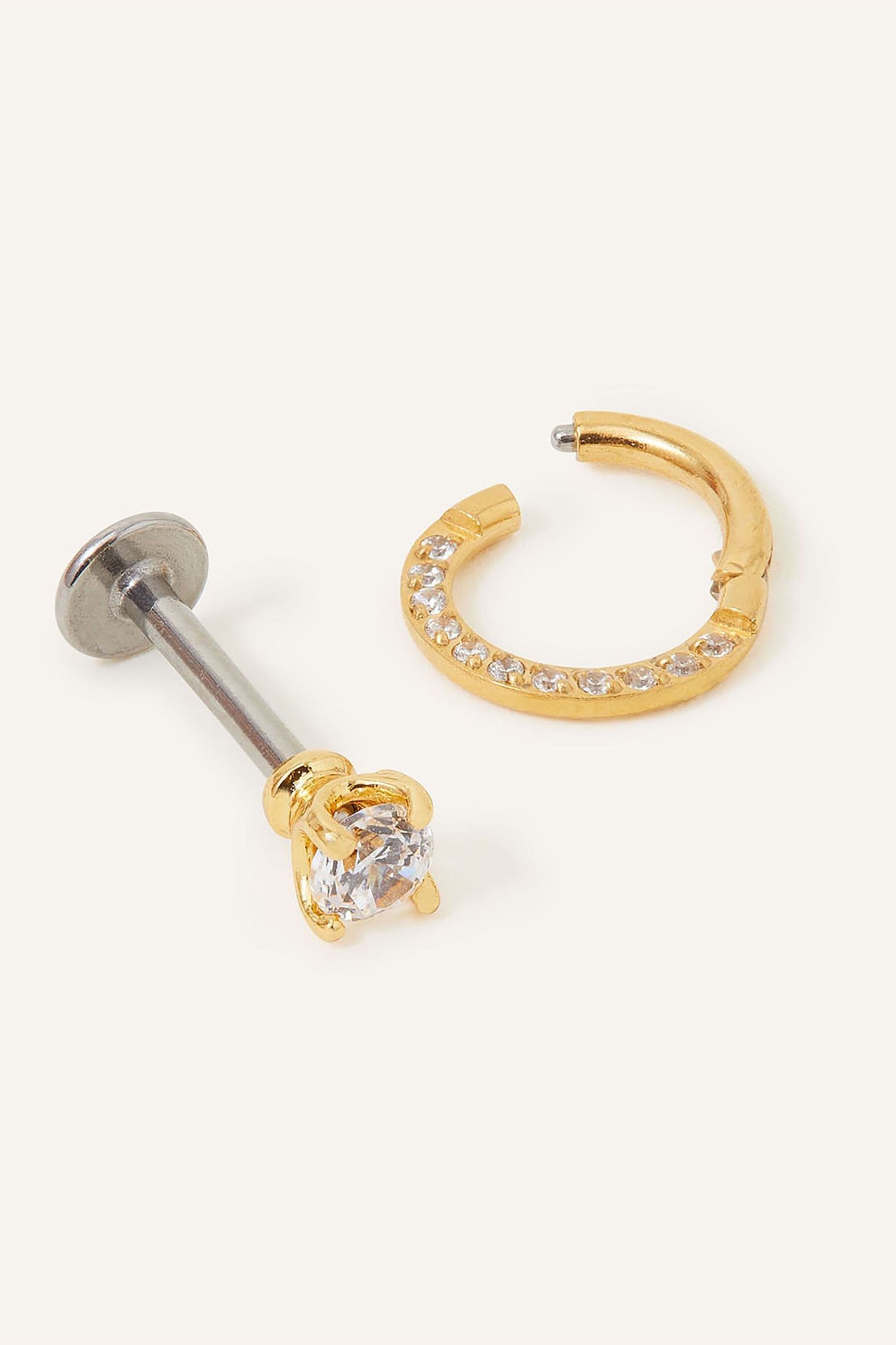 Buy Accessorize Gold Tone 14ct Plated Helix Earrings Set 2 from