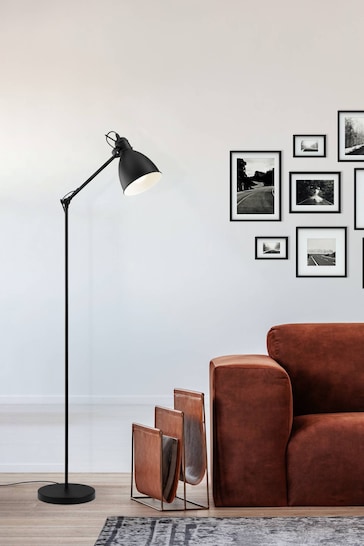 Eglo Black Priddy Steel Adjustable Floor Lamp