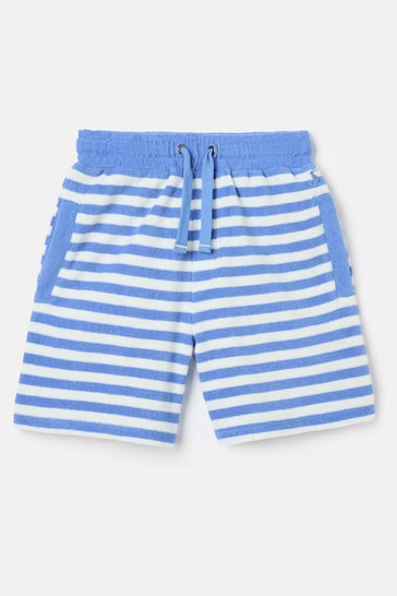 Joules Give Us A Wave Blue Stripe Relaxed Fit Towelling Shorts