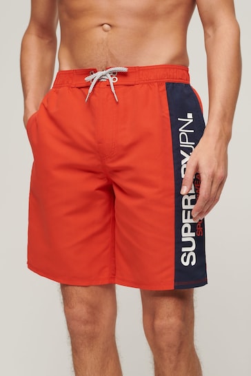Superdry Red Sportswear Logo 19'' Board Shorts