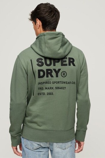 Superdry Green Utility Sport Logo Loose Hoodie