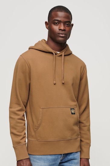 Superdry Brown Contrast Stitch Relaxed Hoodie