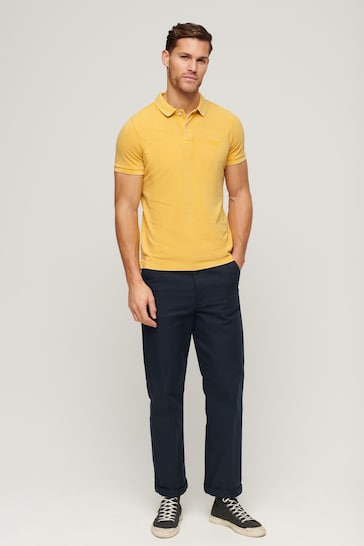 Superdry Yellow Vint Destroy Polo Shirt
