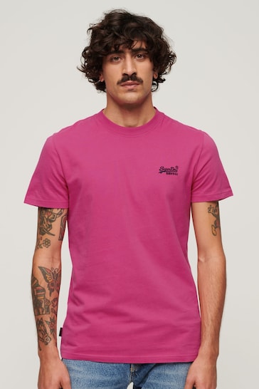 Superdry Echo Pink Organic Cotton Vintage Embroidered T-Shirt