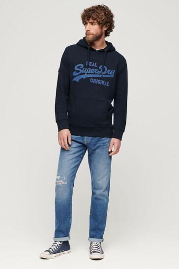 Superdry Blue Embroidered Hoodie