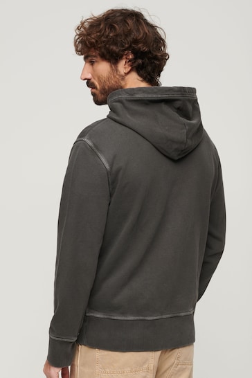Superdry Black Contrast Stitch Relaxed Hoodie