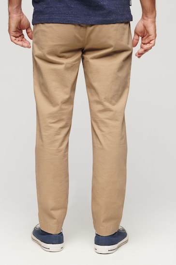 Superdry Brown Slim Tapered Stretch Chinos Trousers