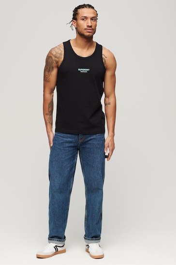 Superdry Black Sportswear Logo Relaxed Vest