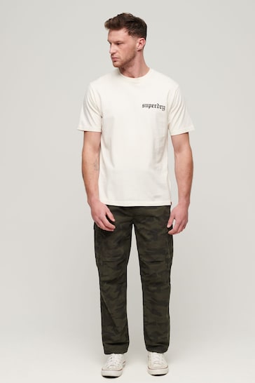 Superdry Cream Tattoo Graphic Loose T- Shirt