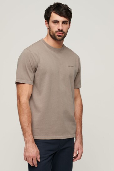 Superdry Brown Overdyed Logo Loose T-Shirt