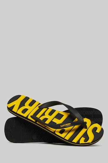 Superdry Yellow/Black Vintage Vegan Flip Flops