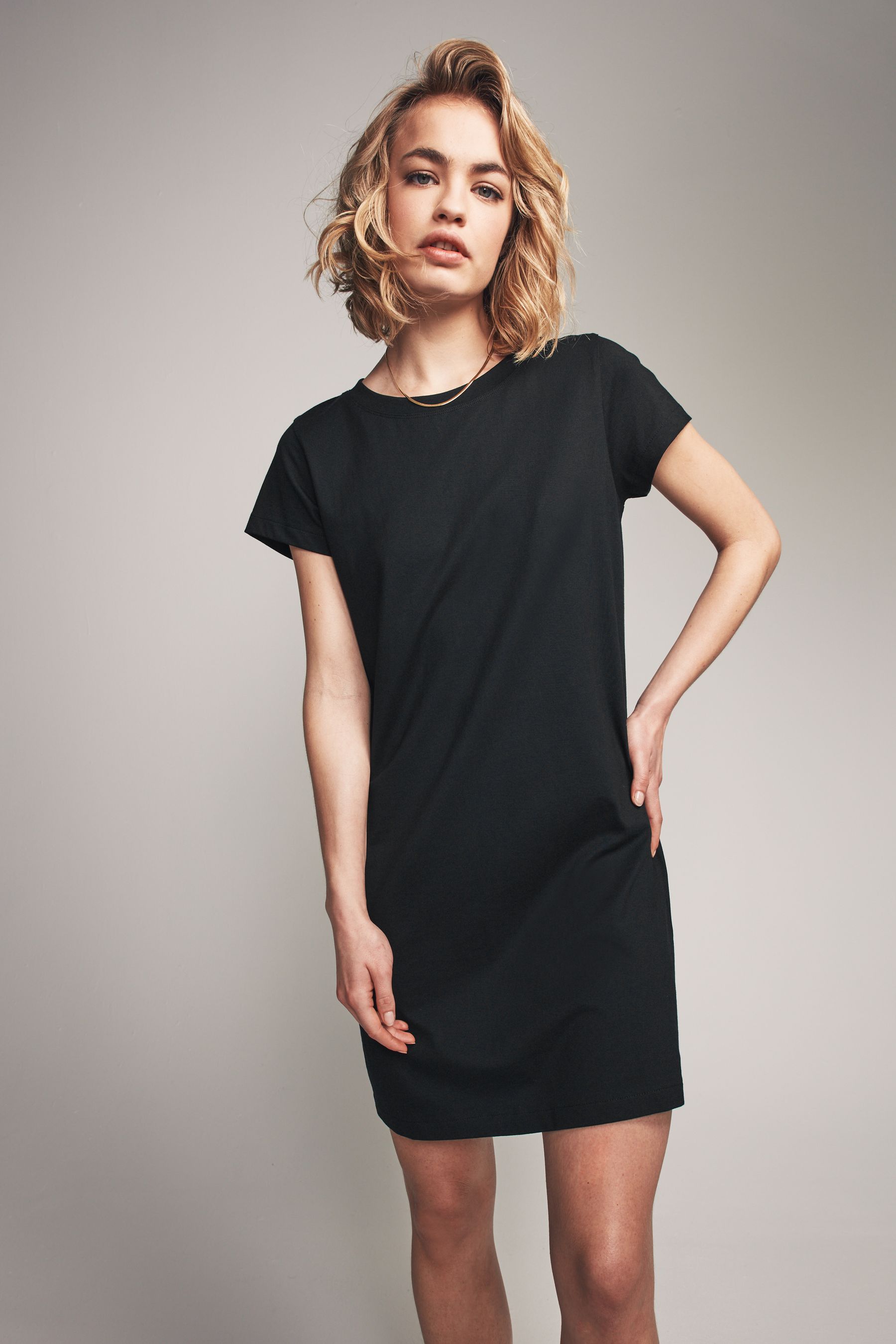 The Set Black Grey White Stripe 100 Cotton Short Sleeve T Shirt Dress 3 Pack