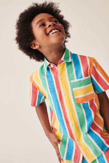 Little Bird by Jools Oliver Multi/Stripe Colourful Shirt and Short Set