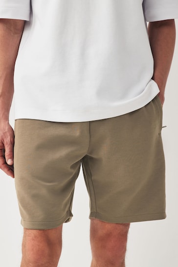Dark Stone Straight Zip Pocket Jersey Shorts