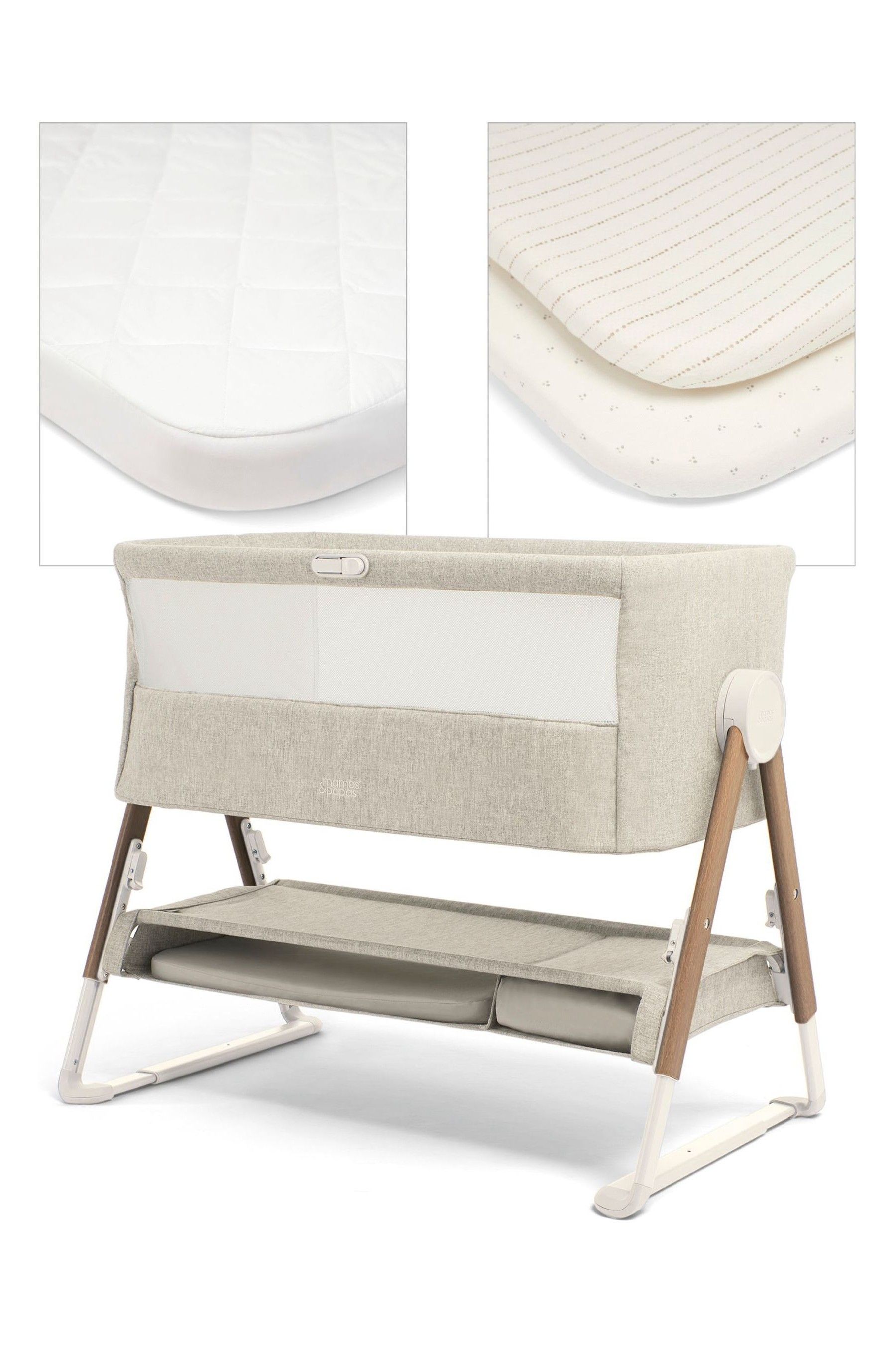 Buy Mamas Papas Brown Lua Fawn Crib Oatmeal Spot Bundle from the