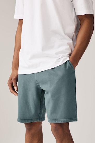 Blue Garment Dye Jersey Shorts