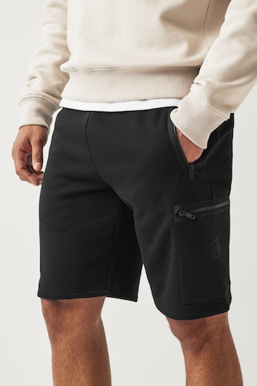 Black Utility Jersey Shorts