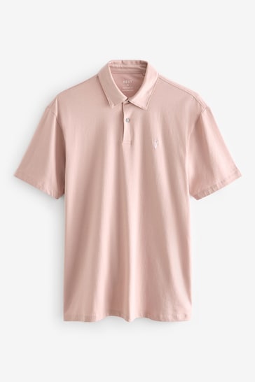 Ecru White/Pink/Blue Jersey Polo Shirts 3 Pack