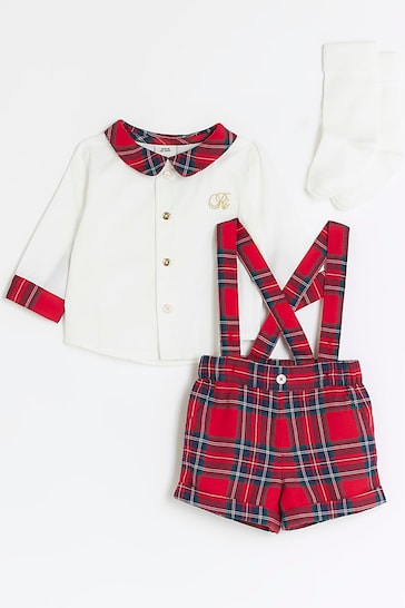 River Island Red Check Baby Boys with Shirt and Short Set