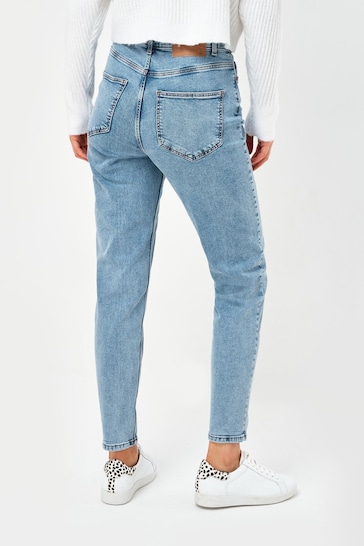 PIECES Blue High Waisted Mom Jeans