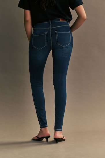 ONLY Blue High Waisted Stretch Skinny Royal Jeans