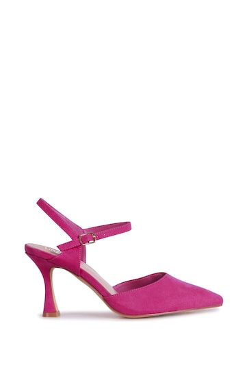 Linzi Pink Duet Wide Fit Openback Heels With Ankle Straps