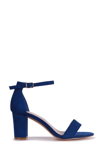 Linzi Blue Legacy Wide Fit Barely There Closed Back Block Heeled Sandals