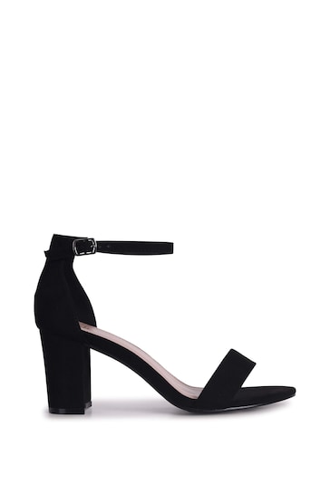 Linzi Black Legacy Wide Fit Barely There Closed Back Block Heeled Sandals