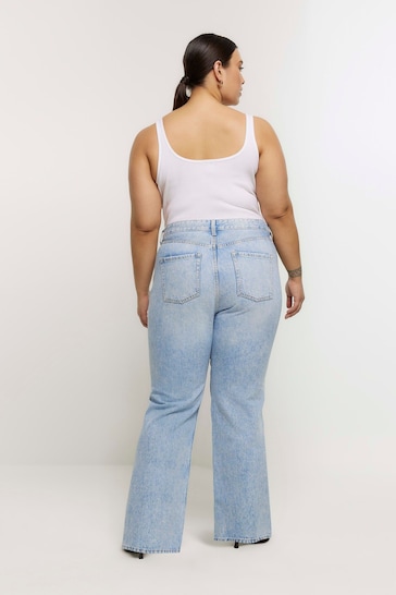 River Island Blue Curve 90s Straight Mid Rise Jeans