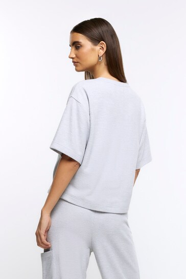 River Island Silver Brushed Cargo T-Shirt